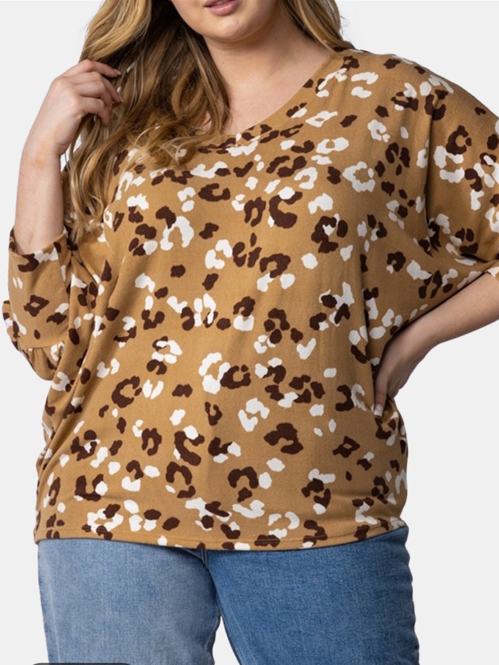 Dear Scarlett Leopard Print Oversized Top Size M